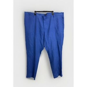 Faithfully Made Mens Big & Tall 52X34 Linen Pants Royal Blue